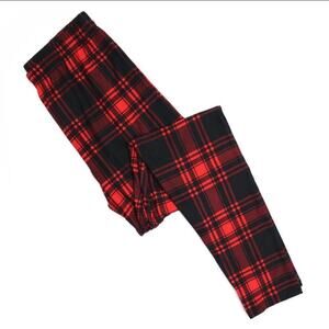 New Mix Red Checkered Leggings One Size NWT